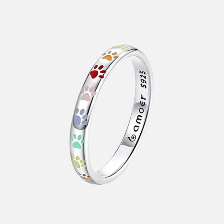 Bague en argent sterling avec un design en forme de patte