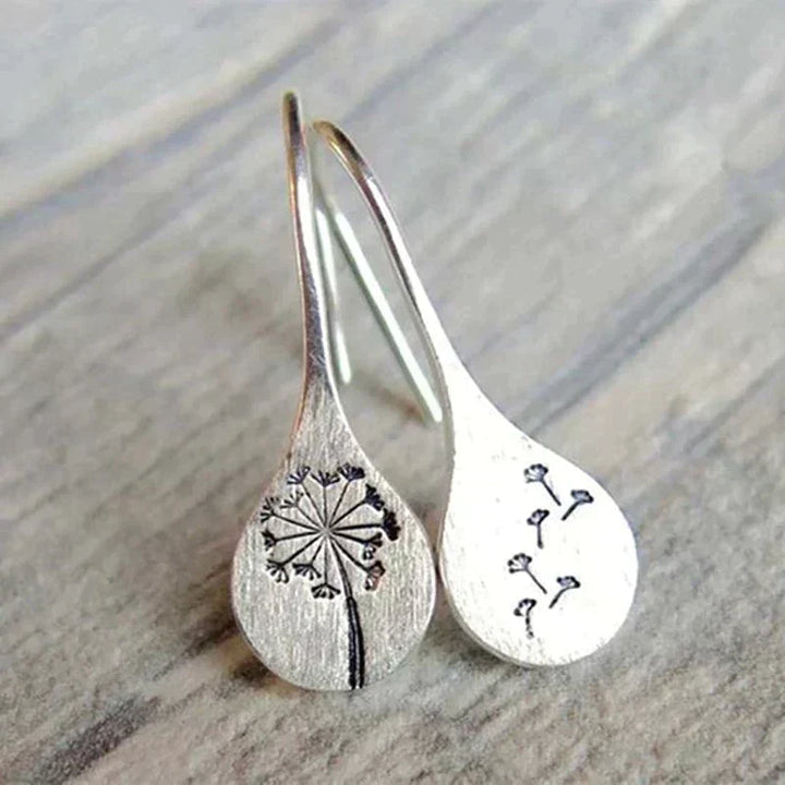 Boucles d'oreilles en forme de feuille de pissenlit en argent sterling 925