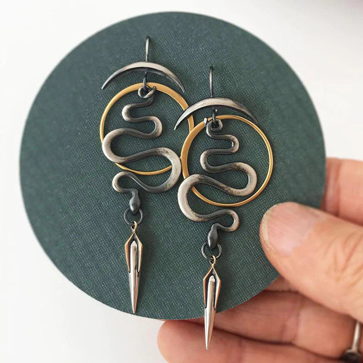 Boucles d'oreilles irrégulières en spirale géométrique Serpentine