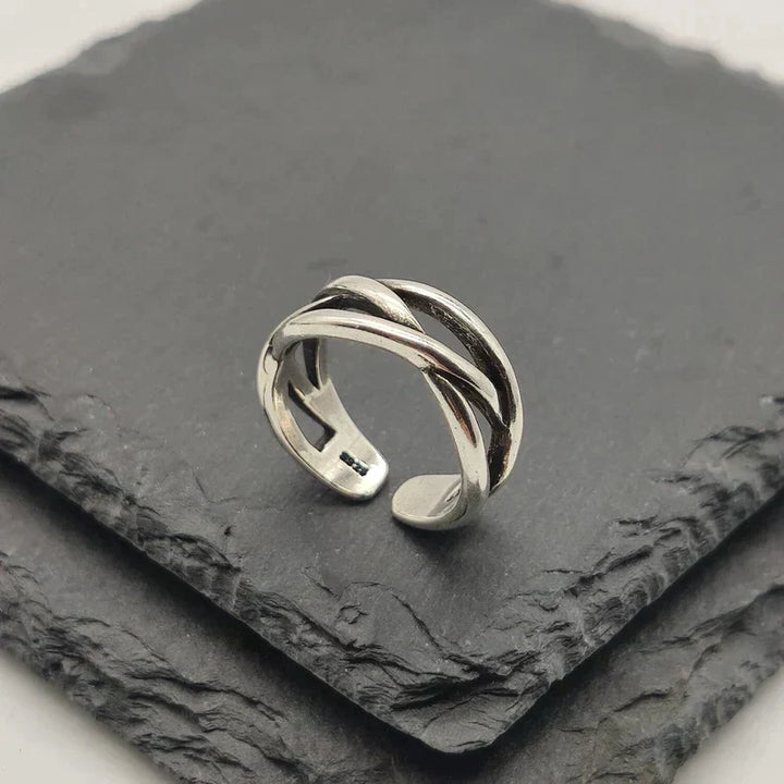 Bague Réglable Épais en Argent