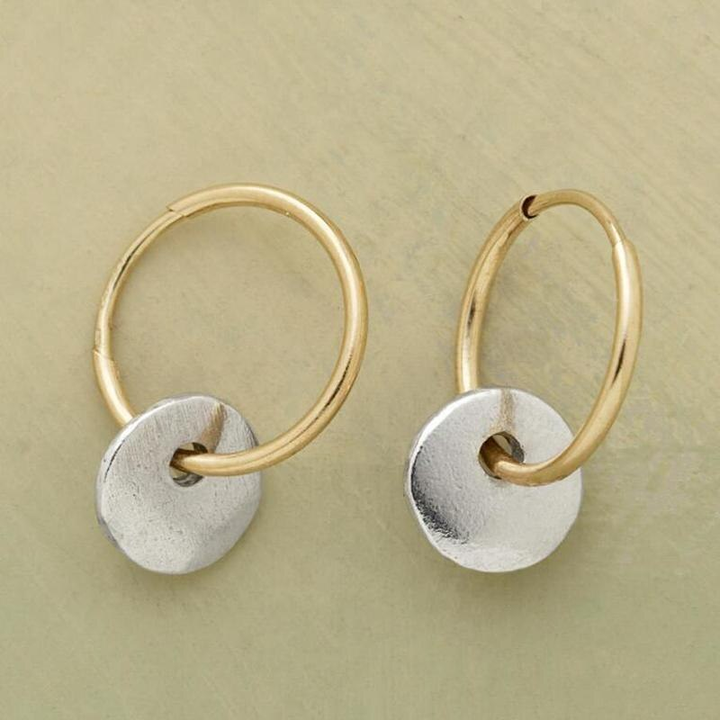 Boucles d'oreilles en argent et or plaqué