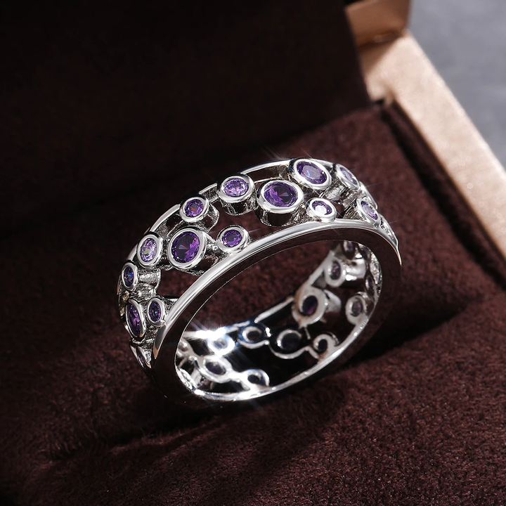 Bague en Argent ornée de Zircon Incrusté